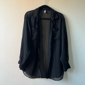 Vintage American Apparel Chiffon Button Down